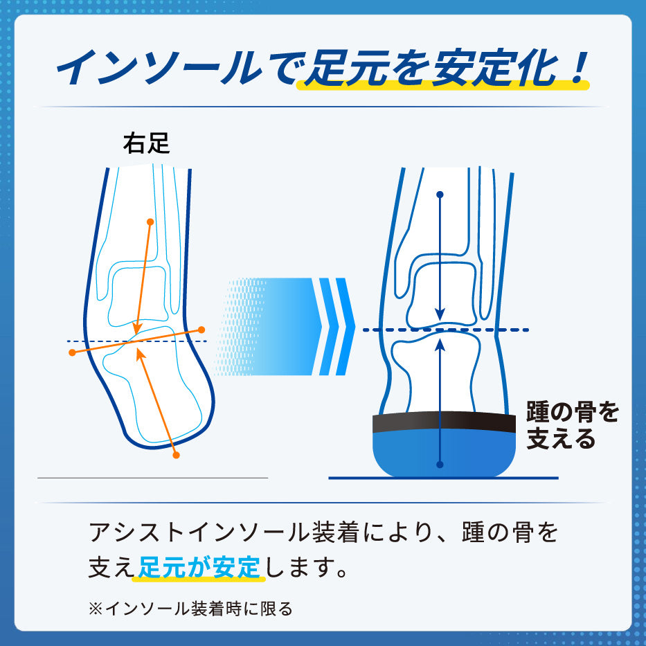 インソールで足元を安定化 アシストインソール | アルケリス株式会社